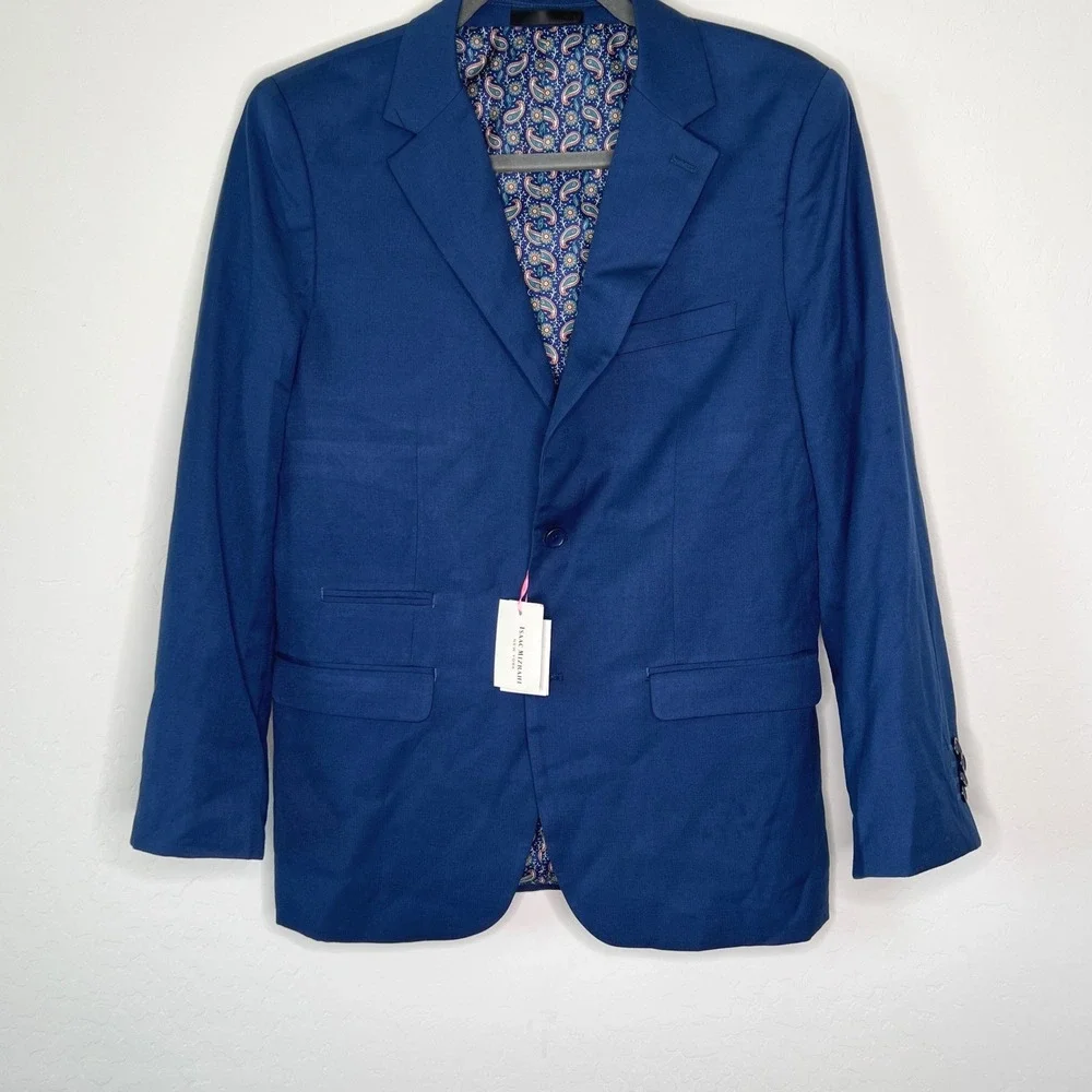 Isaac Mizrahi Blazer Boys Size 18H BlueTwo Button Suit Jacket Husky